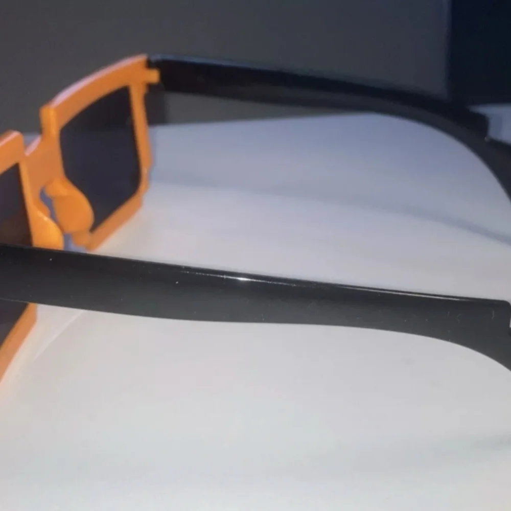 Pixelated Orange and Black Sunglasses